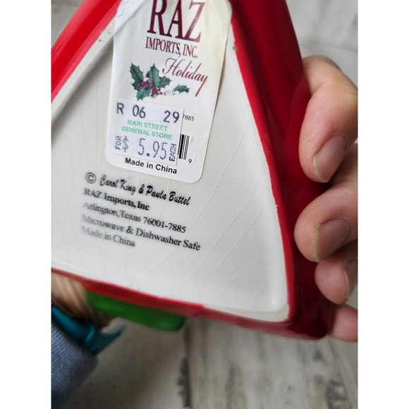 Raz Carole King tree unique plate appetizer mini Xmas decor unique Paula buttel - Picture 7 of 7